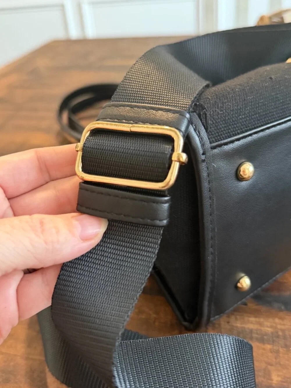 Black Versace Greek Key Hole bag
